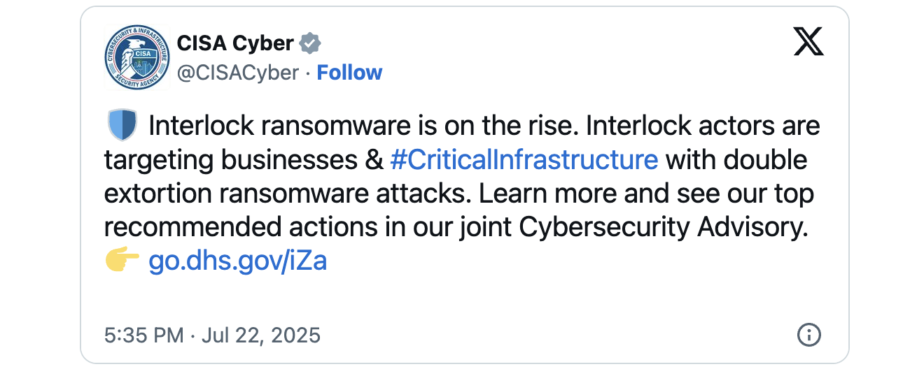 Блокировка CISA