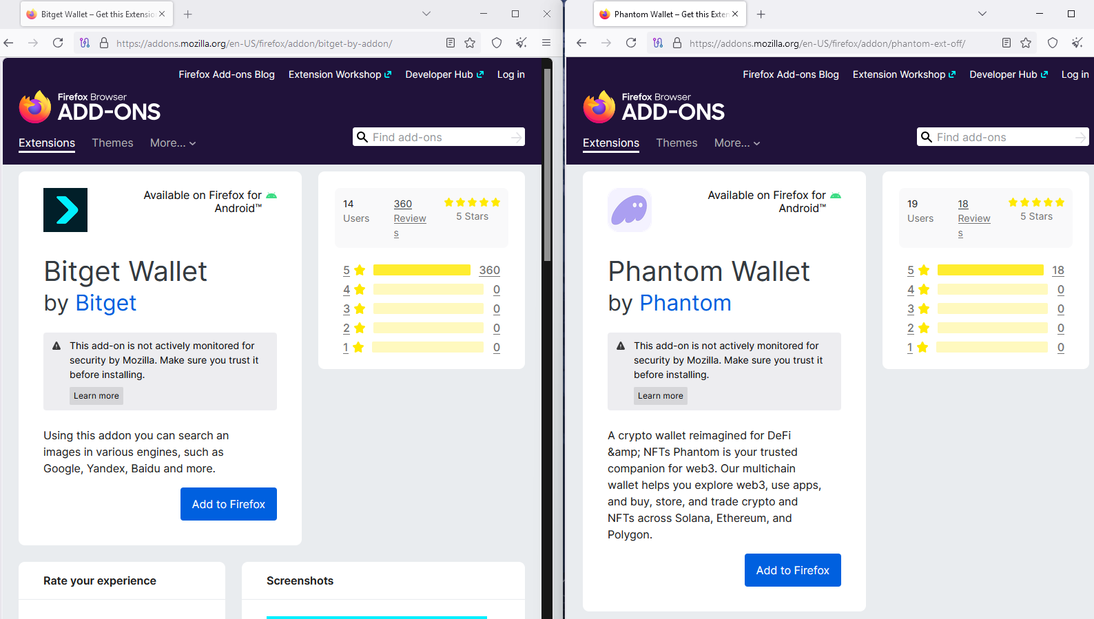 Поддельные расширения кошелька